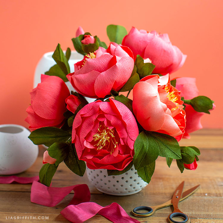 crepe paper peonies