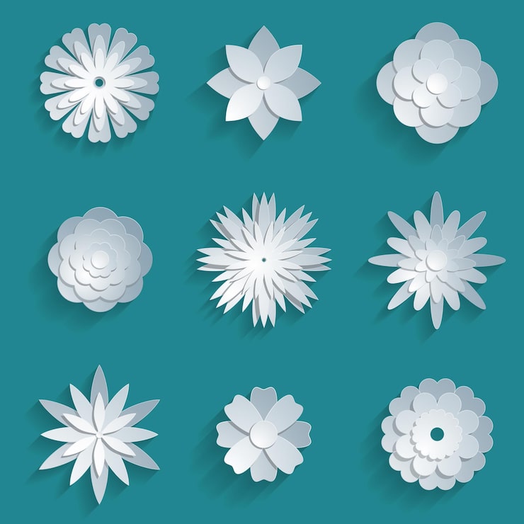 geometric paper flowers