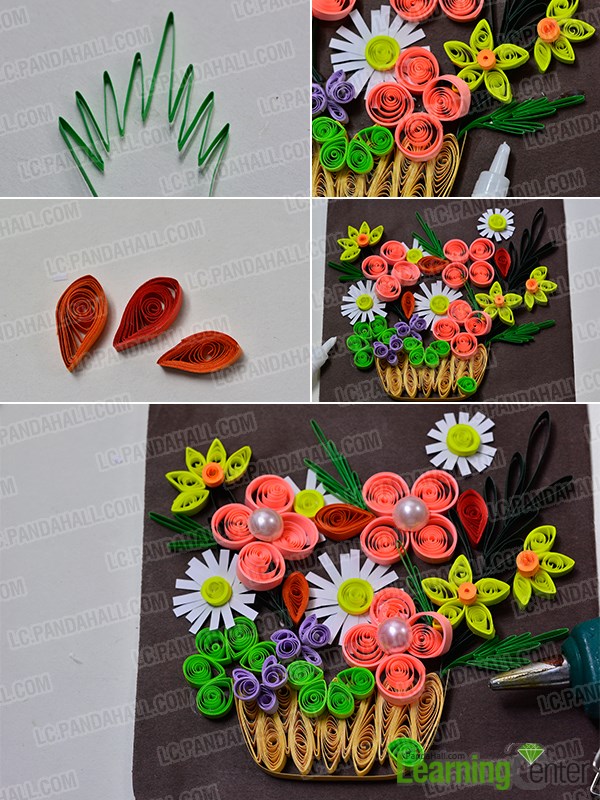 finished paper flower basket