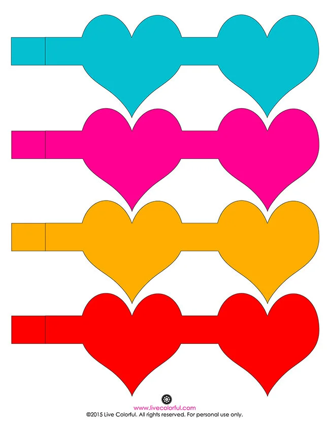 3D paper heart garland