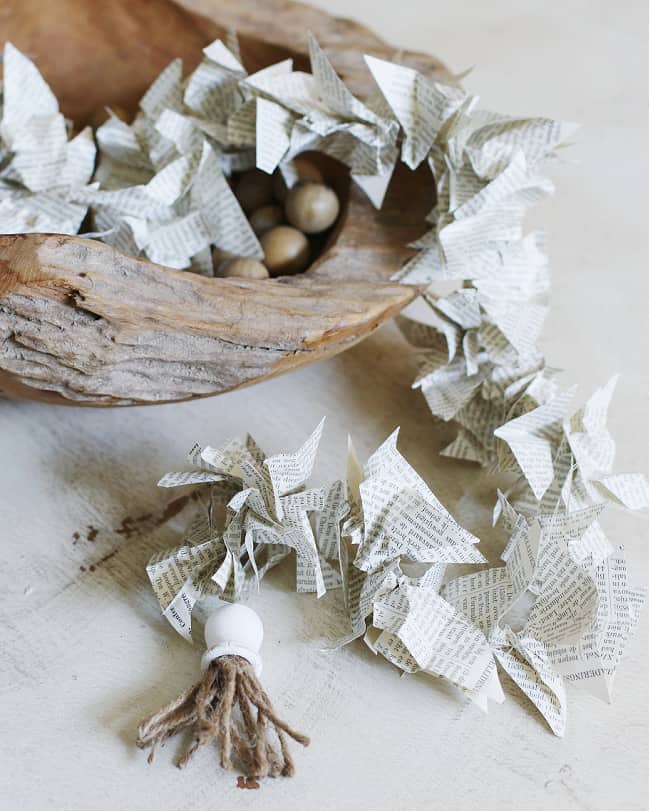vintage book page garland
