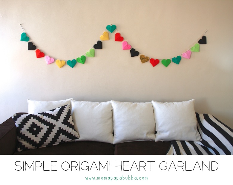 origami heart garland