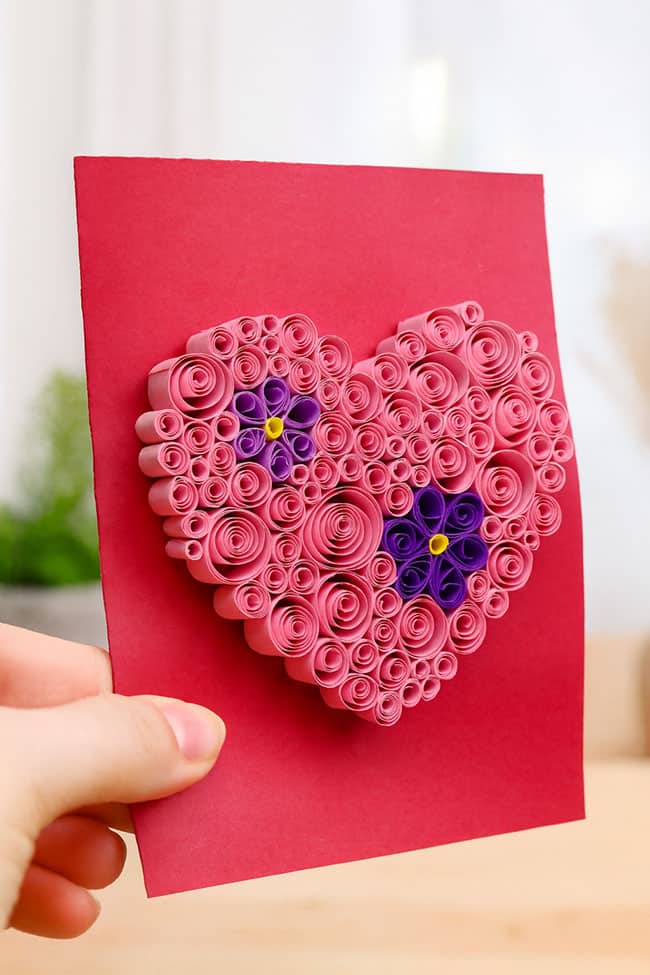 quilled paper hearts