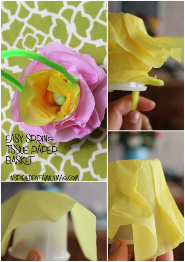 tissue paper flower basket