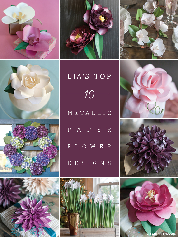 metallic paper flowers