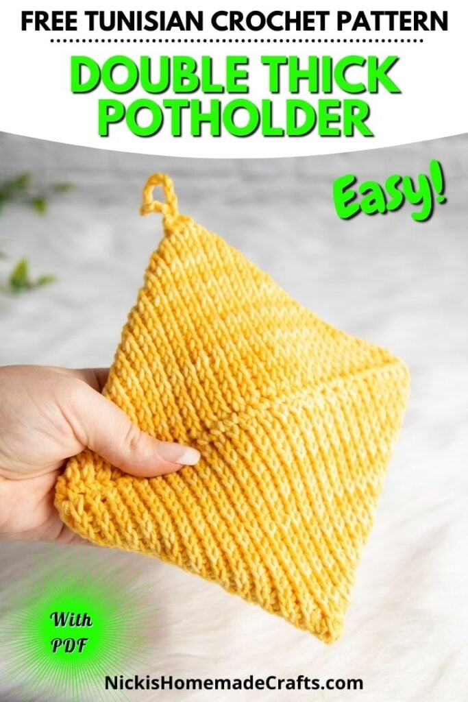 tunisian crochet potholder