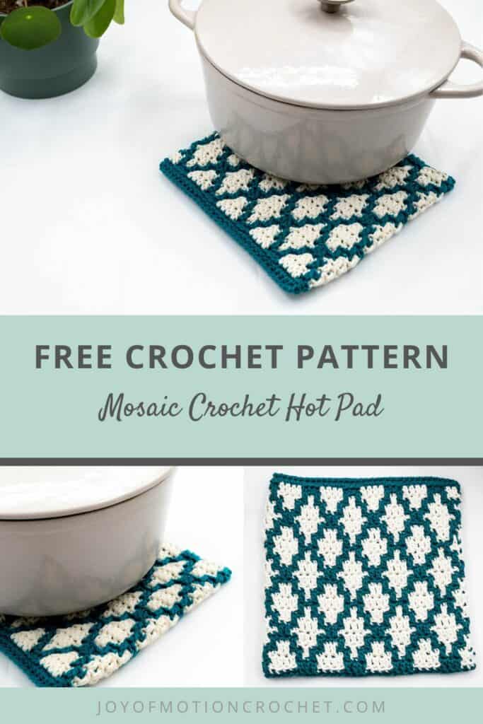 mosaic crochet potholder