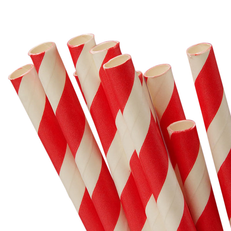 red and white striped paper straws