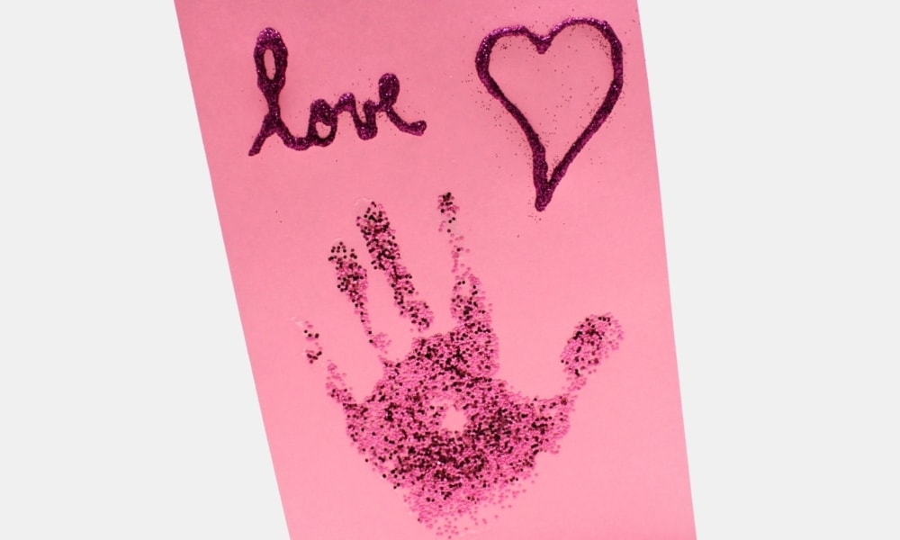 glitter valentine card