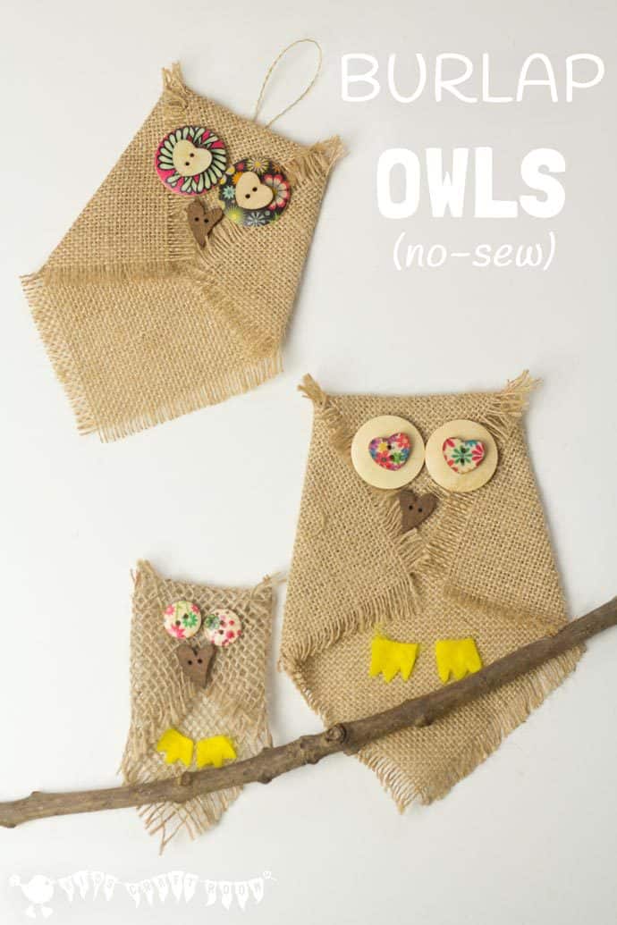 burlap owl craft