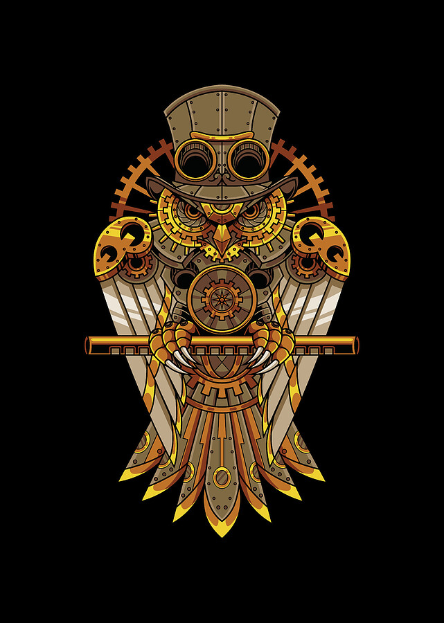 steampunk owl art