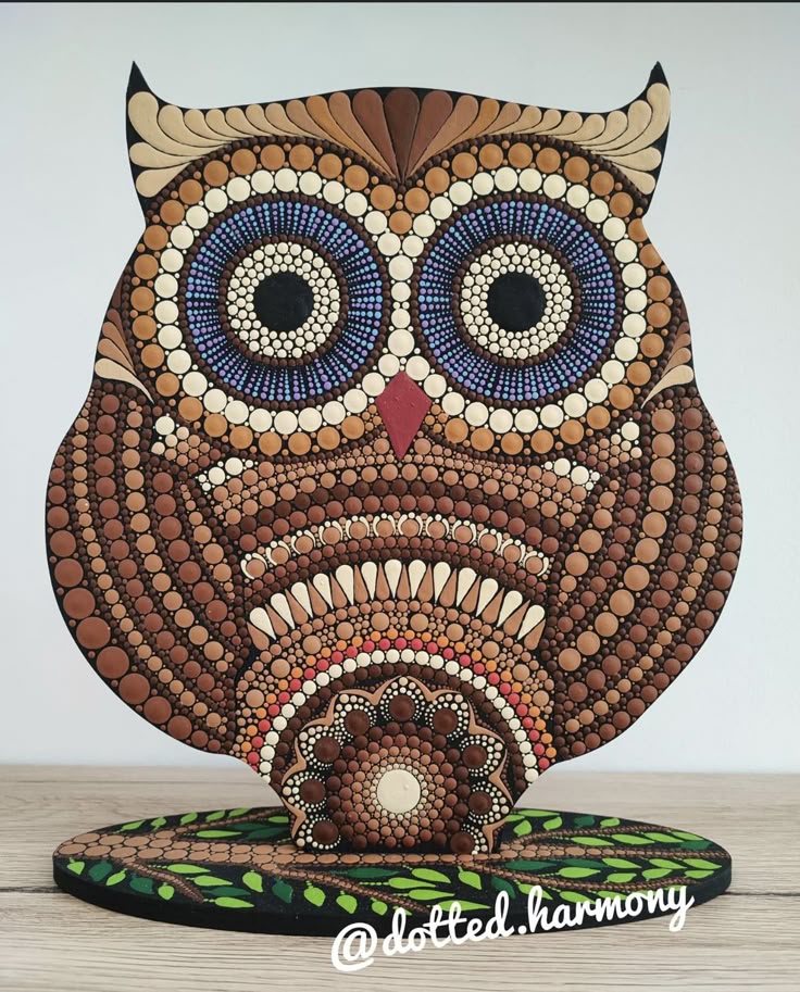 mandala owl painting