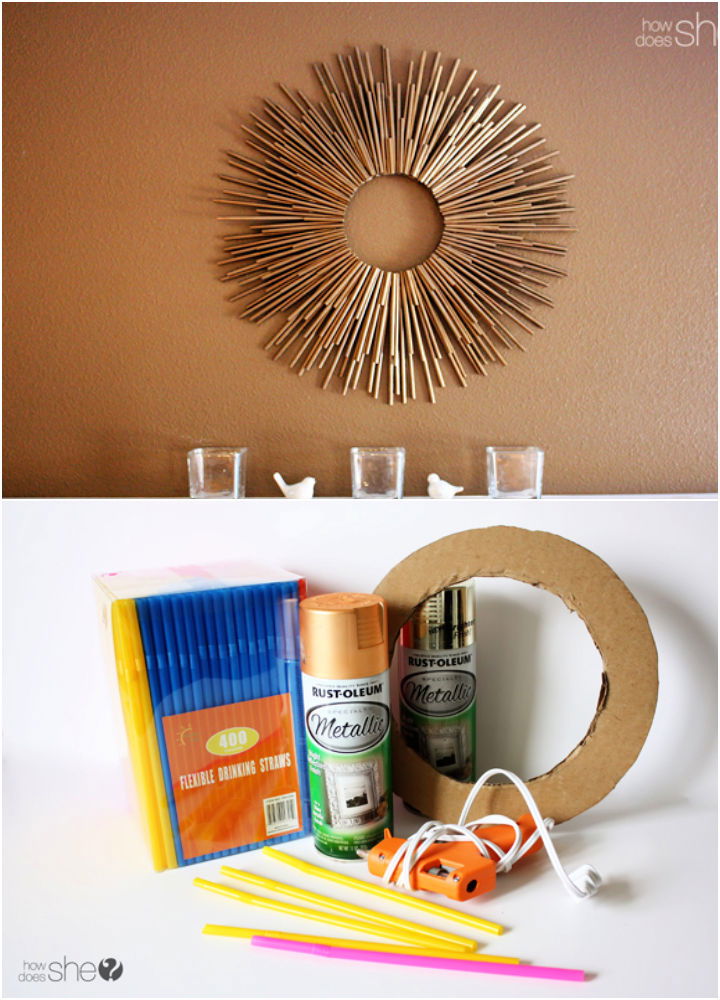DIY straw mirror assembly