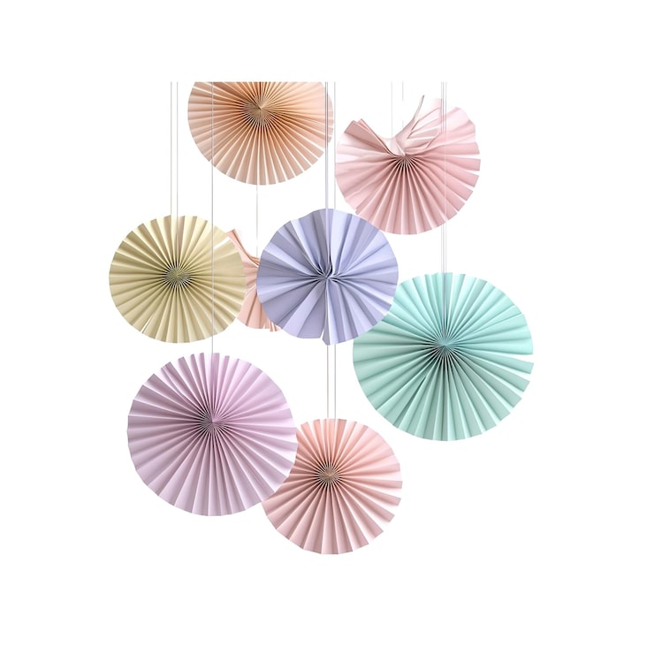 hanging paper fan mobile