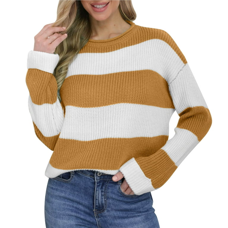 color block knit sweater