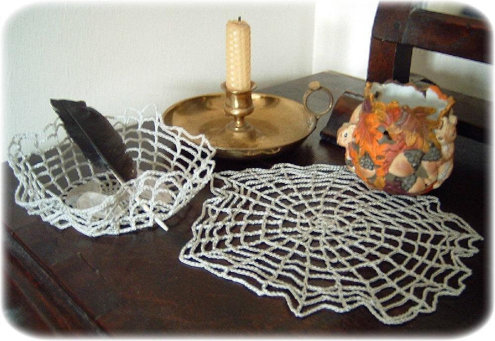 spiderweb crochet doily