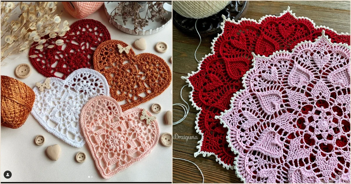 heart crochet doily