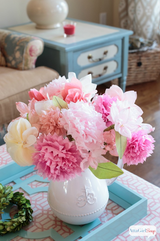 tissue paper button flowers