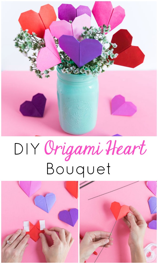 diy paper heart bouquet