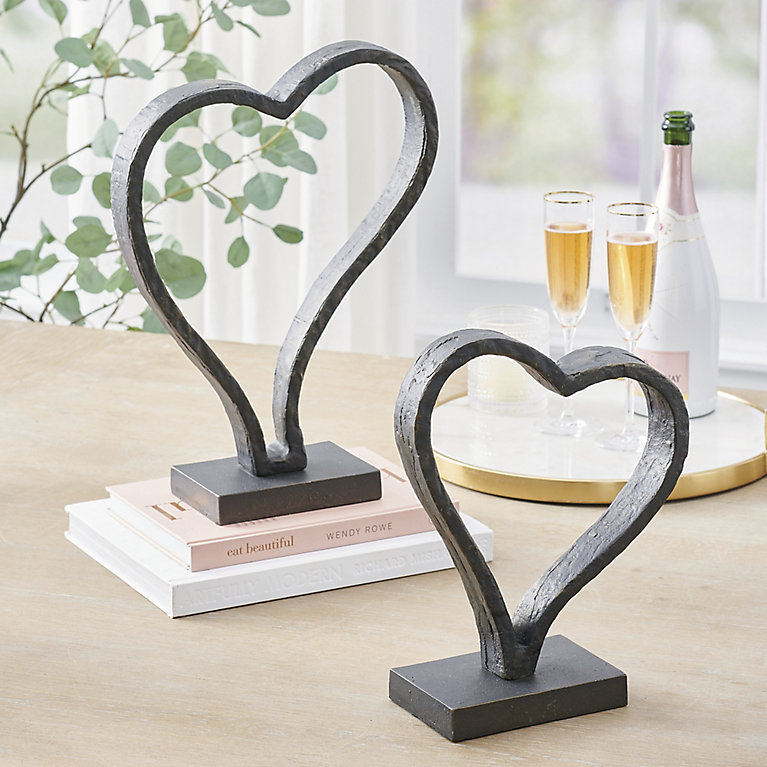 metallic heart decor