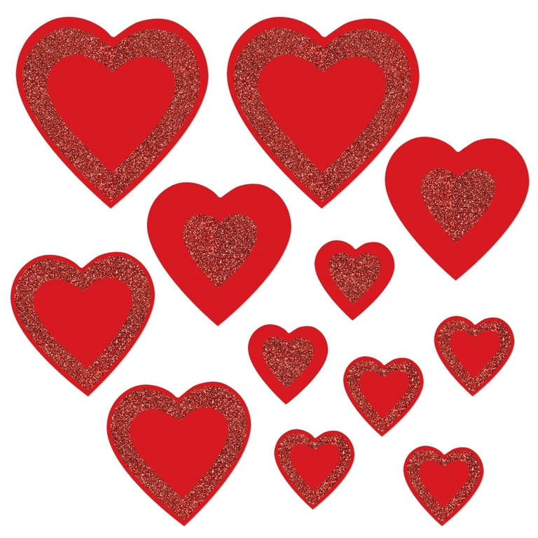 glittered hearts both sides