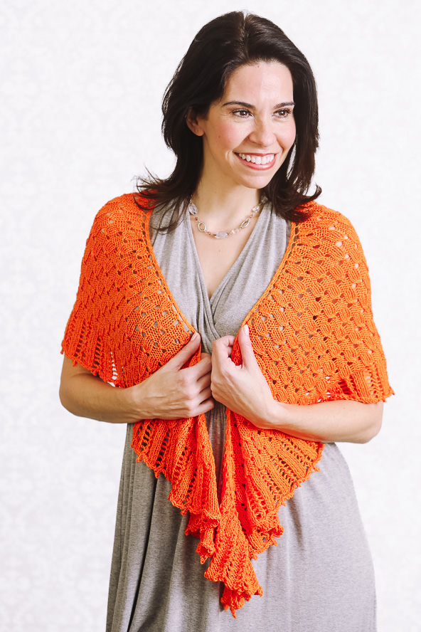 basketweave knit shawl