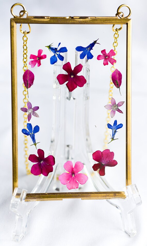 pressed flower heart frame