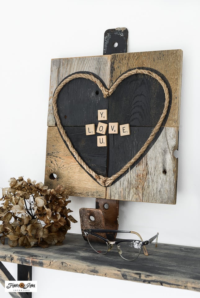 scrabble tile heart art