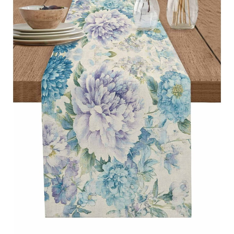 vintage floral burlap can