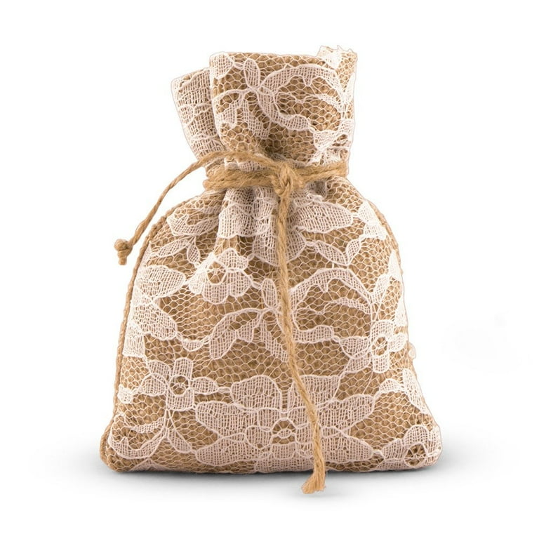 layered lace burlap can