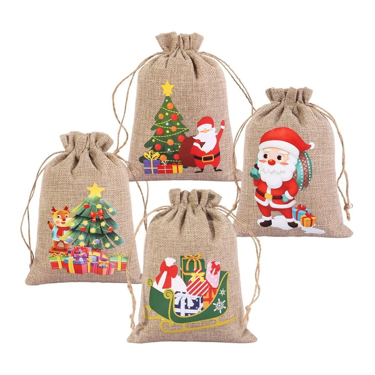 christmas burlap can