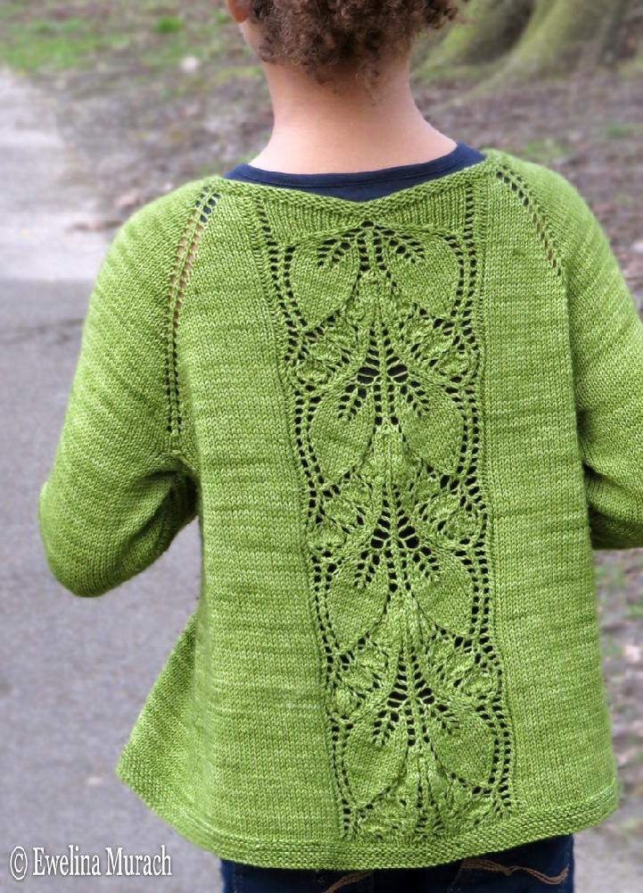 lace leaf cardigan knitting