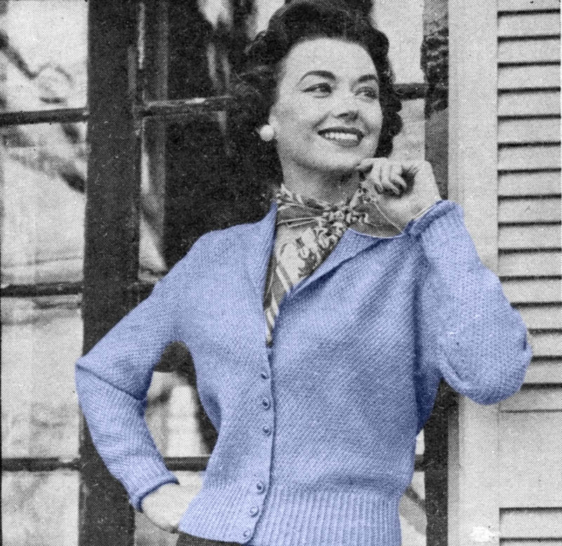 vintage cropped cardigan knitting
