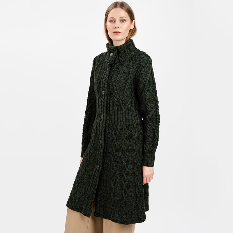 cable knit long cardigan