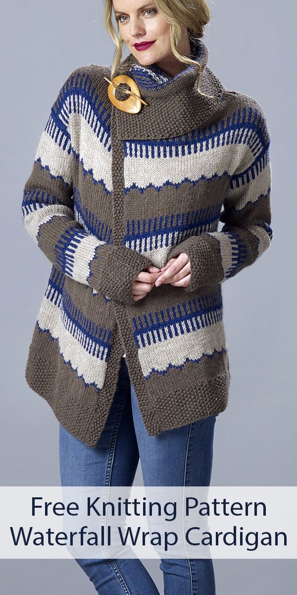 waterfall cardigan knitting