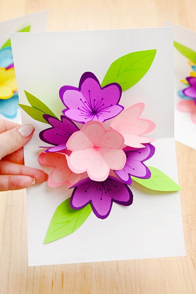 popup flower card