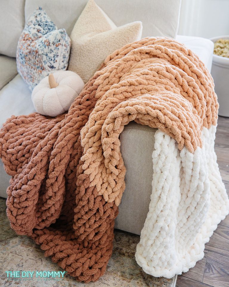 chunky arm knit blanket