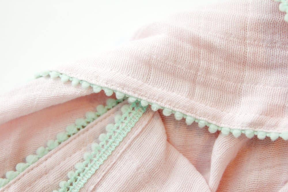 pom pom trim blanket