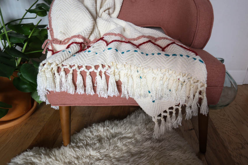 embroidered throw blanket