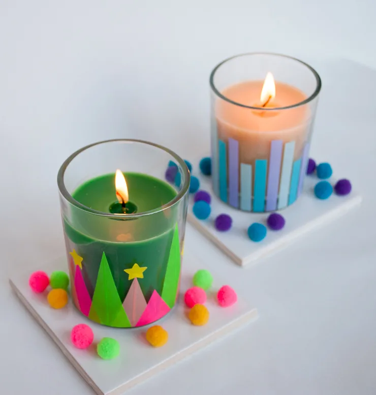 washi tape candle design
