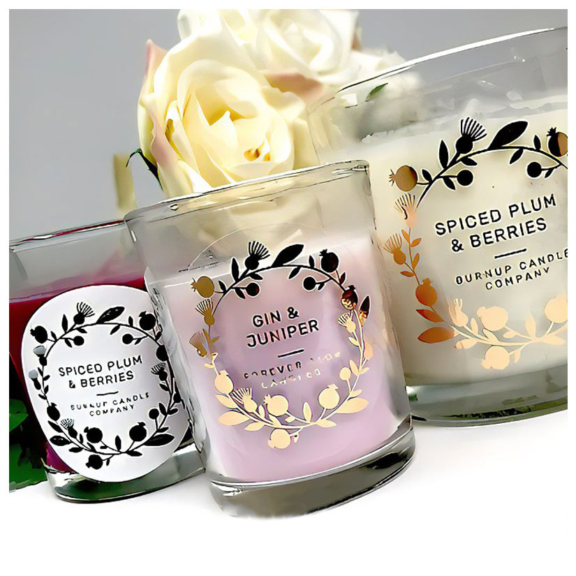 gold foil candle labels