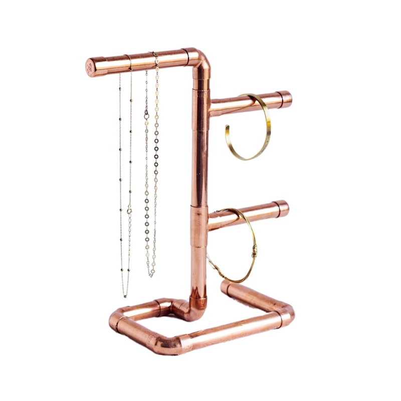 brass pipe jewelry rack