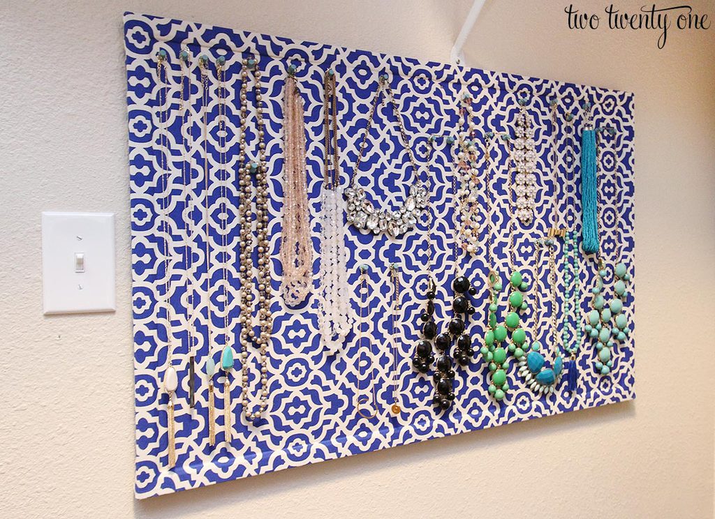 fabric covered cork jewelry board