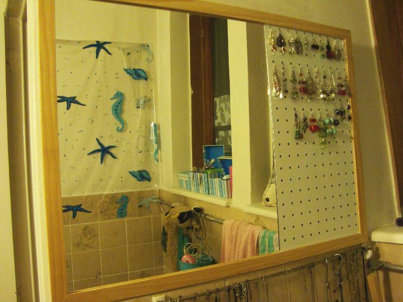 modern painted pegboard jewelry