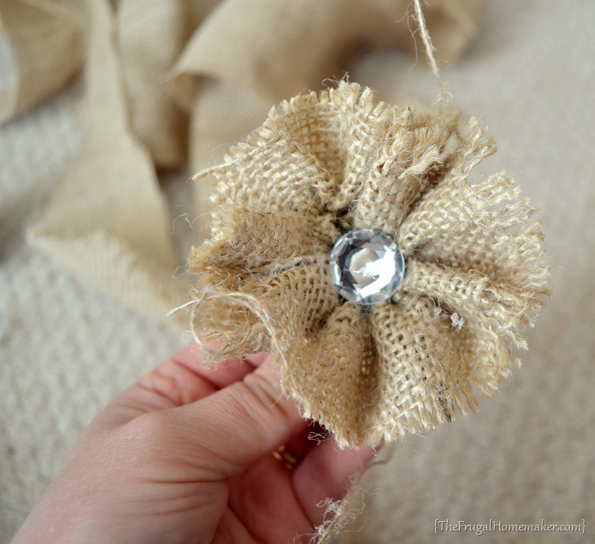 burlap flower