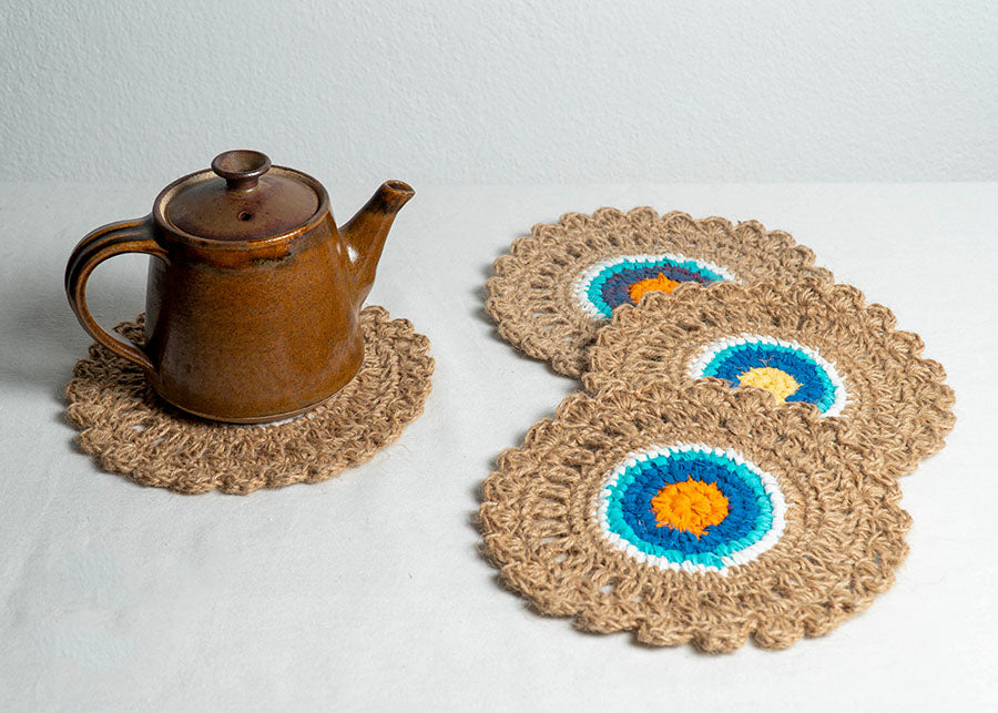 jute and fabric placemat