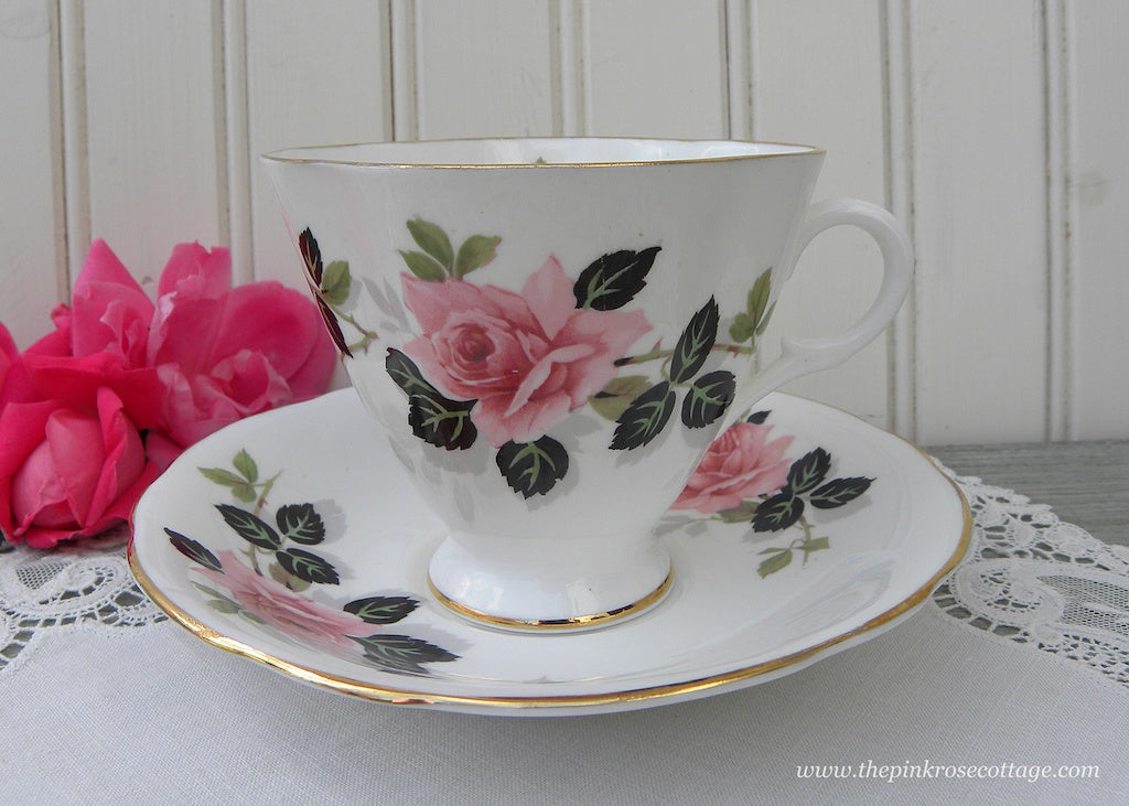 pink roses teacup