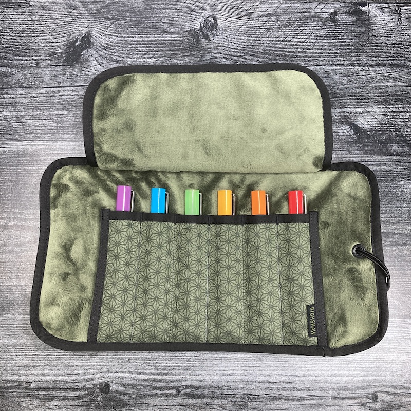 denim pencil roll