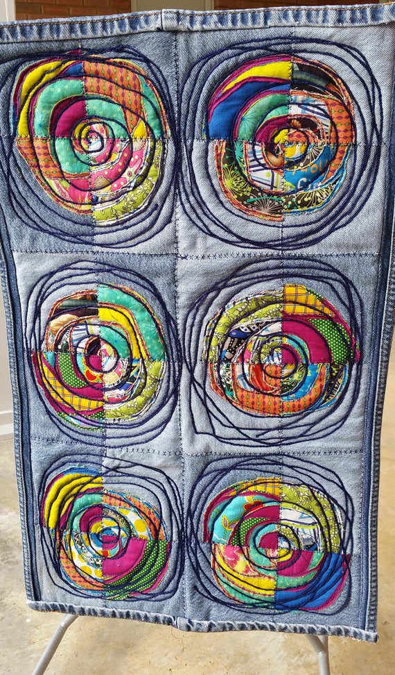 denim quilt wall hanging