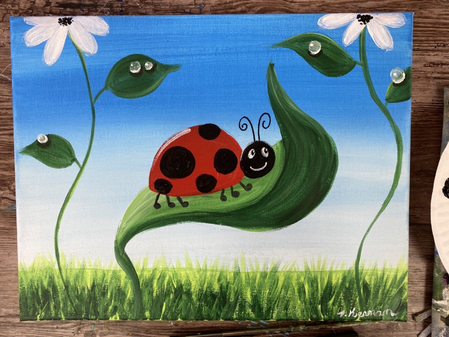 painted ladybug tutorial steps